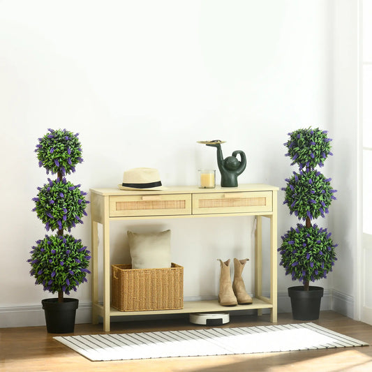 Artificial Lavender Plant Set, 3.5ft, Indoor Outdoor Decor Artificial Trees Green at Gallery Canada