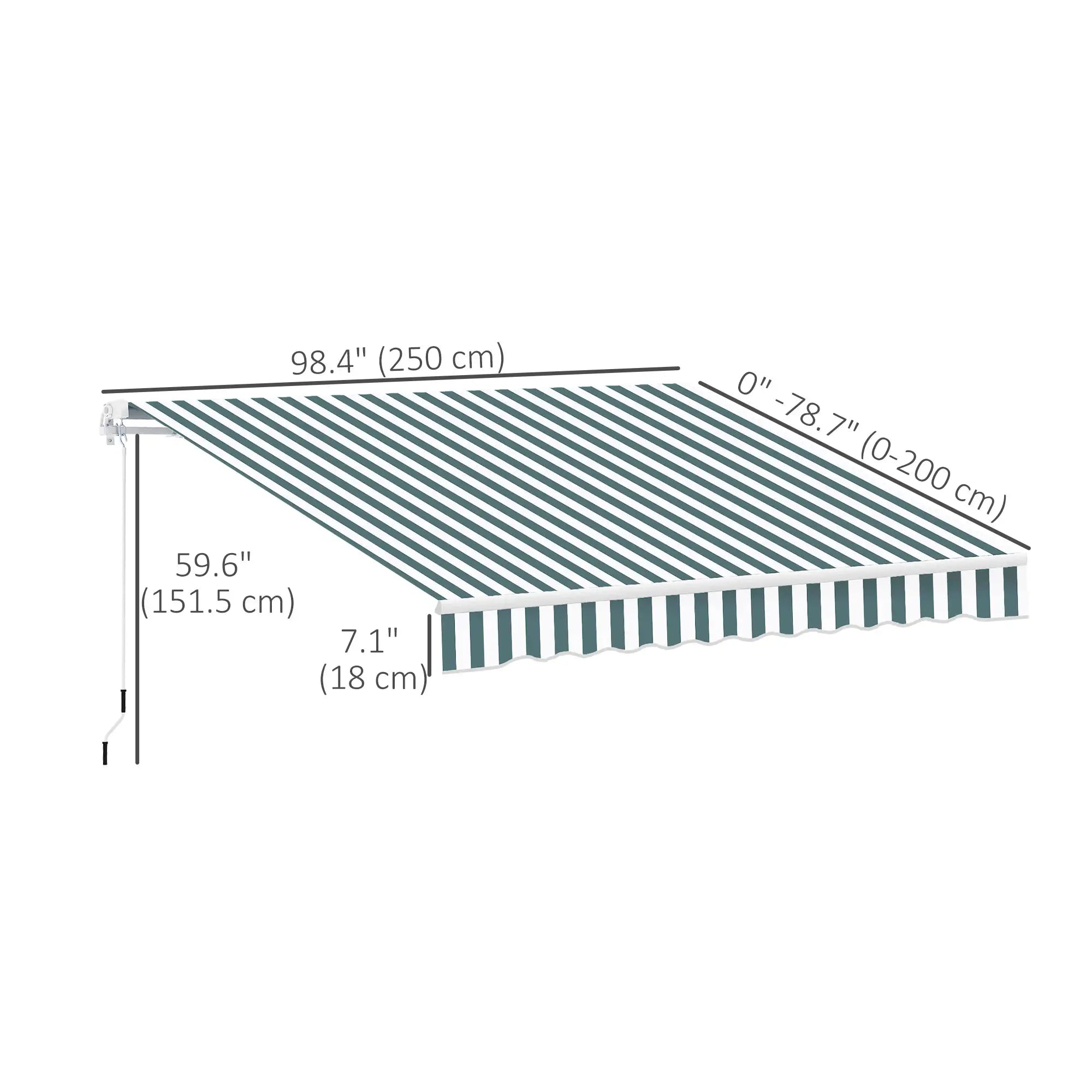 Retractable Patio Awning 8x7 ft, Water Resistant UV Aluminum Frame Deck Awnings at Gallery Canada