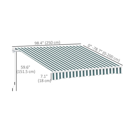 Retractable Patio Awning 8x7 ft, Water Resistant UV Aluminum Frame Deck Awnings at Gallery Canada