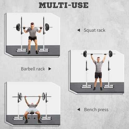 Adjustable Barbell Rack, Squat Stand, 2 Bars Holder, Black, White Power Towers at Gallery Canada