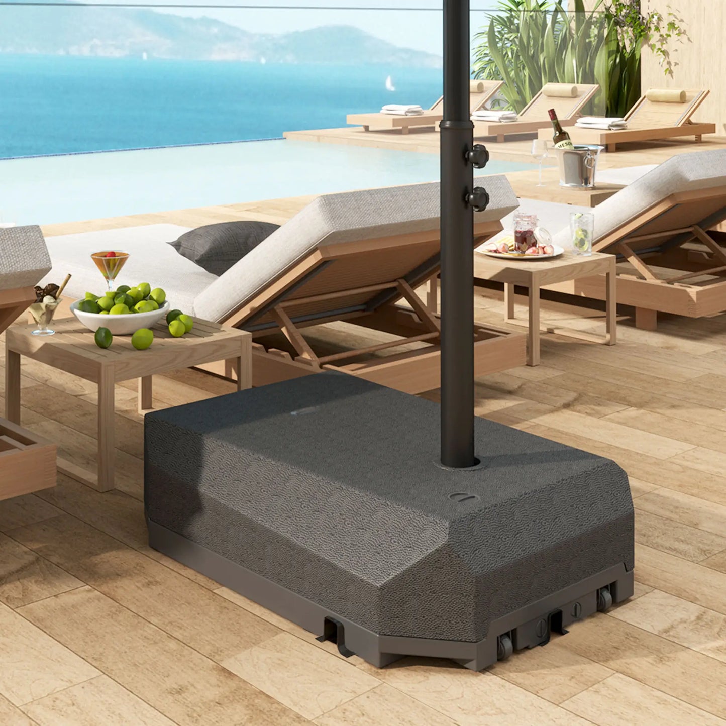 Heavy Duty Cantilever Umbrella Stand With Wheels, Water/Sand Filled Umbrella Bases at Gallery Canada