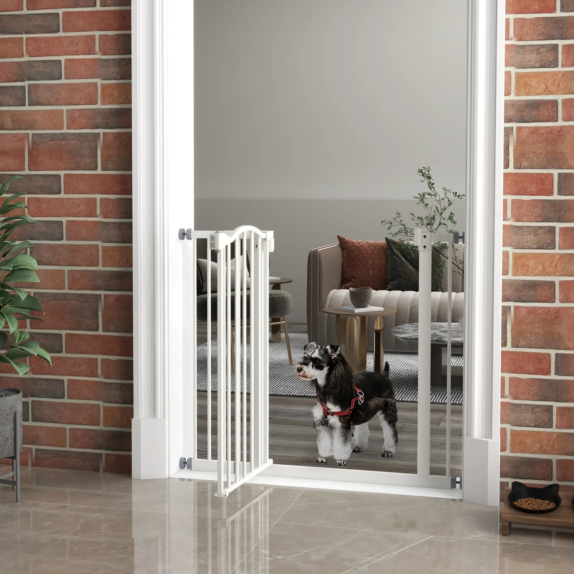 Extra Tall Dog Gate With Door, Pressure Fit, Auto Close, 29