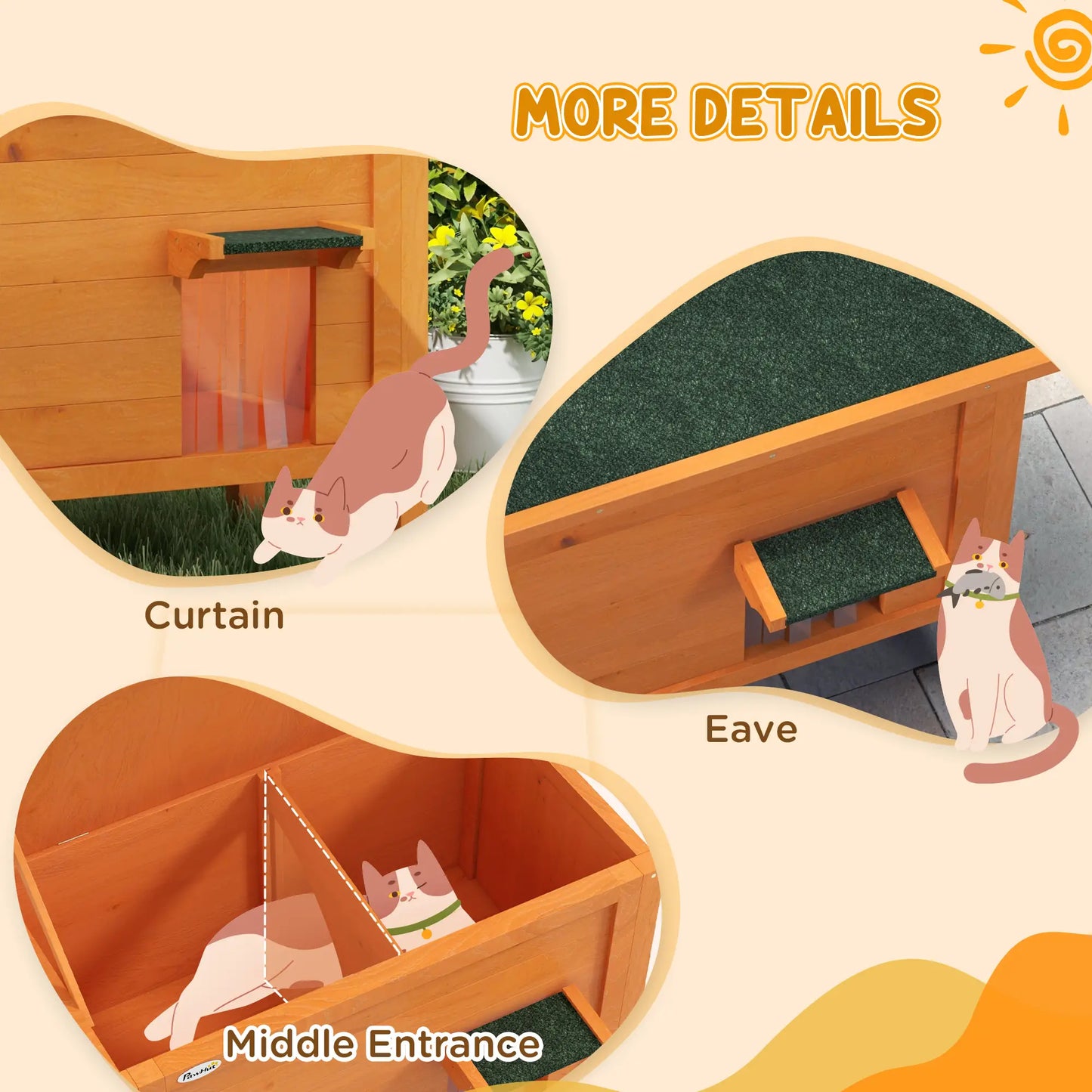 Outdoor Insulated Cat House, Asphalt Roof, Removable Floor, for Small Animals Cat Houses at Gallery Canada