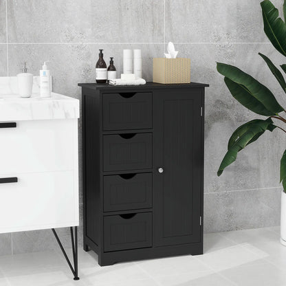 Bathroom Storage Cabinet, Adjustable Shelf, 4 Drawers, Black Bathroom Cabinets at Gallery Canada