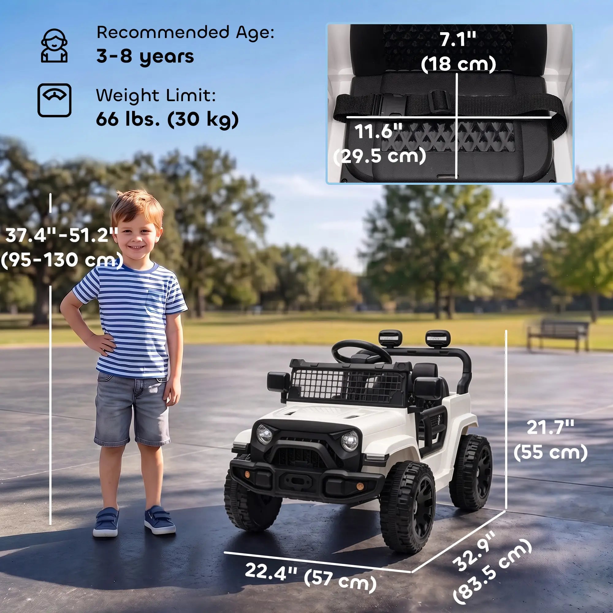 12V Kids Electric Car with Remote, Dual Motors, White Electric Toy Cars at Gallery Canada