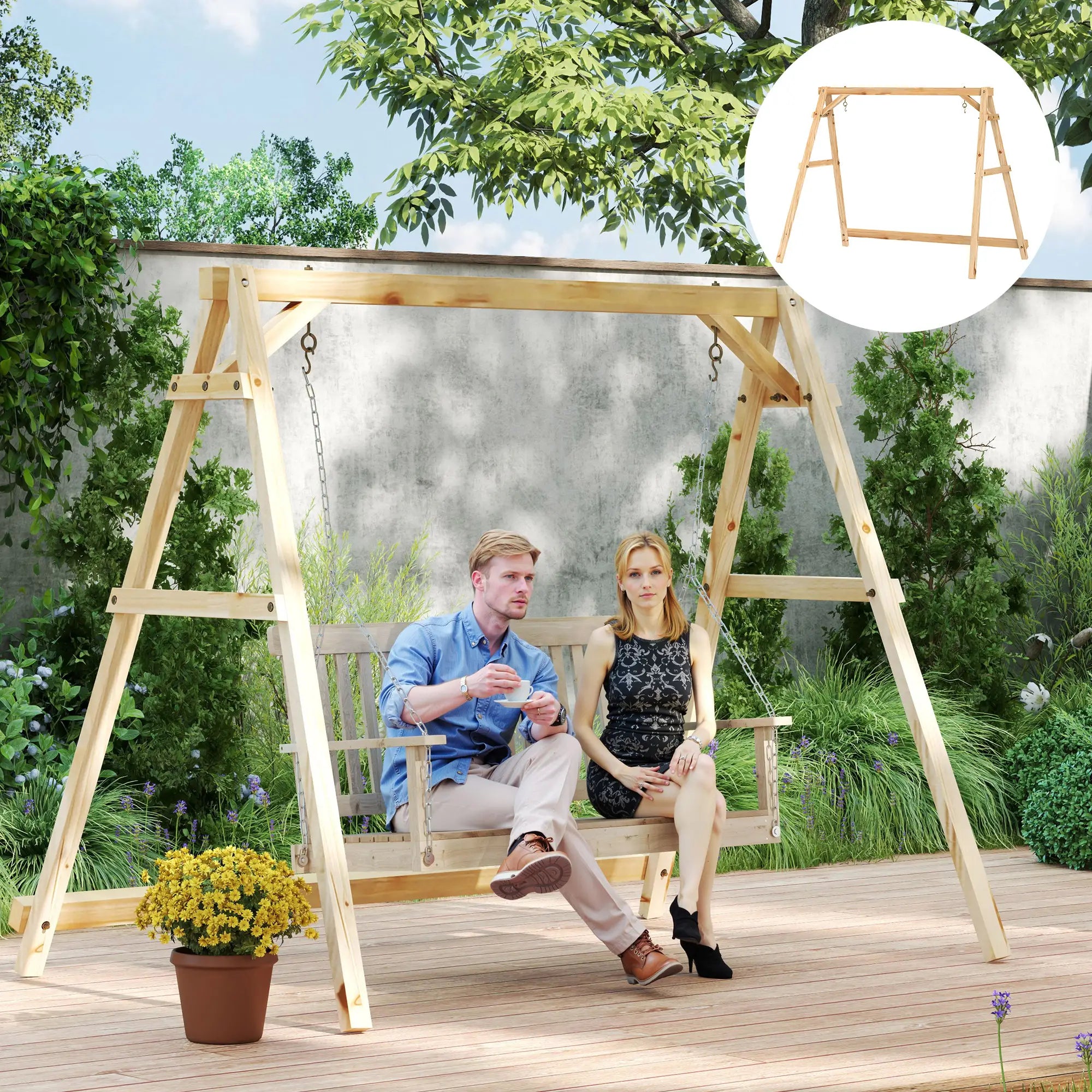 770lbs Porch Swing Frame, Heavy Duty A-Frame Stand, Reinforced Bars Hammock Stands at Gallery Canada