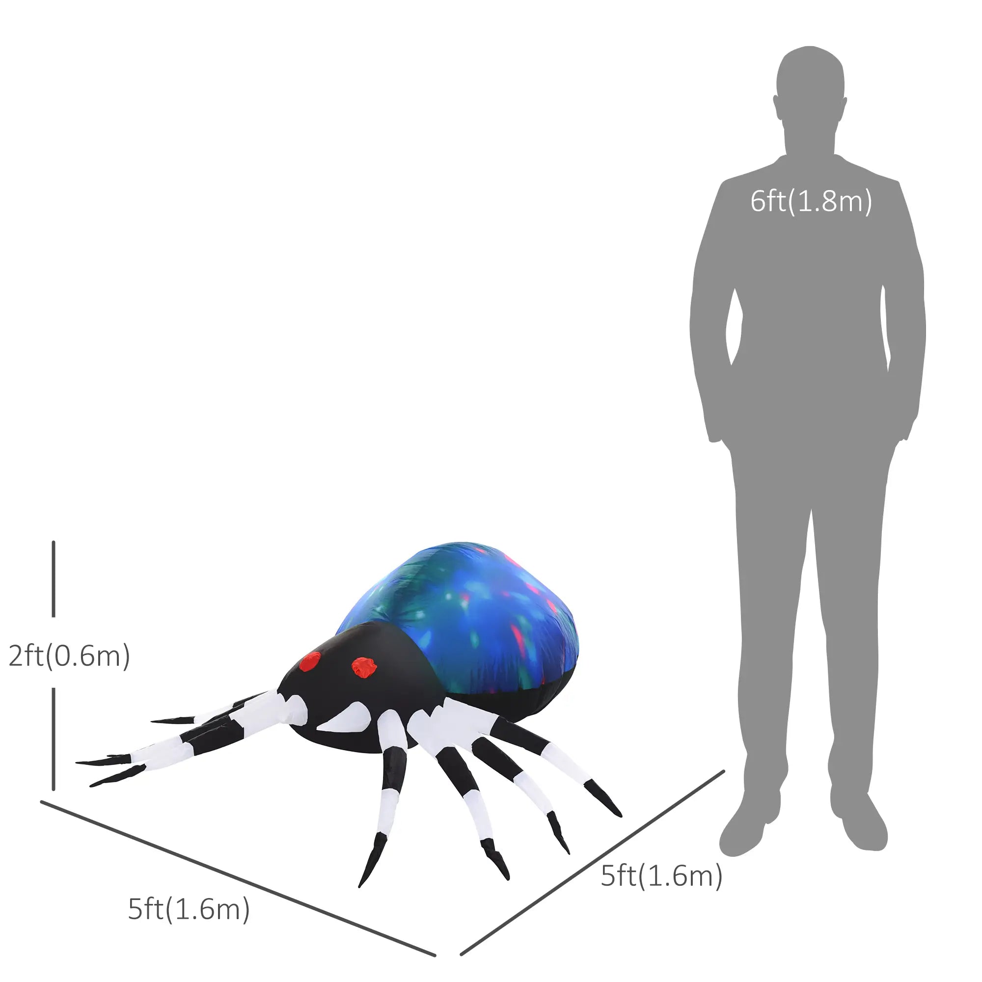 5Ft Halloween Giant Scary Spider LED Inflatable Lawn Decoration Halloween Decorations at Gallery Canada