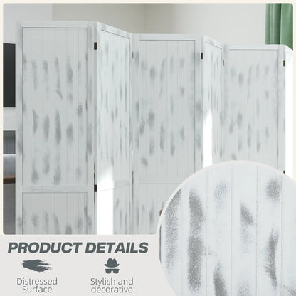 Foldable Screen Divider, 5.5' Rustic, for Bedroom Office, White Room Dividers at Gallery Canada