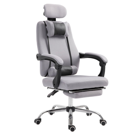 Ergonomic Executive High Back Office Chair with Footrest,Lumbar Support,Grey - Gallery Canada
