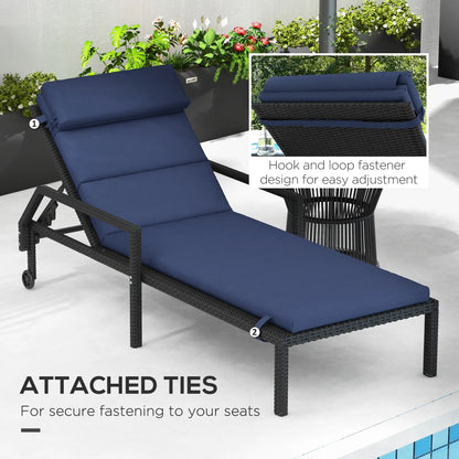 Patio Chaise Lounge Chair Cushion, Dark Blue Patio Chair Cushions at Gallery Canada