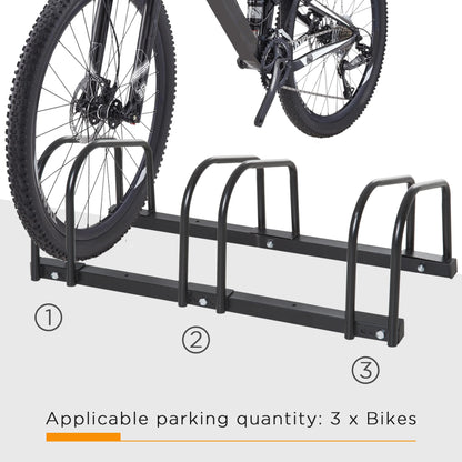 3-Bike Floor Parking Rack, Cycling Storage Stand, Black Bike Parking Stands at Gallery Canada