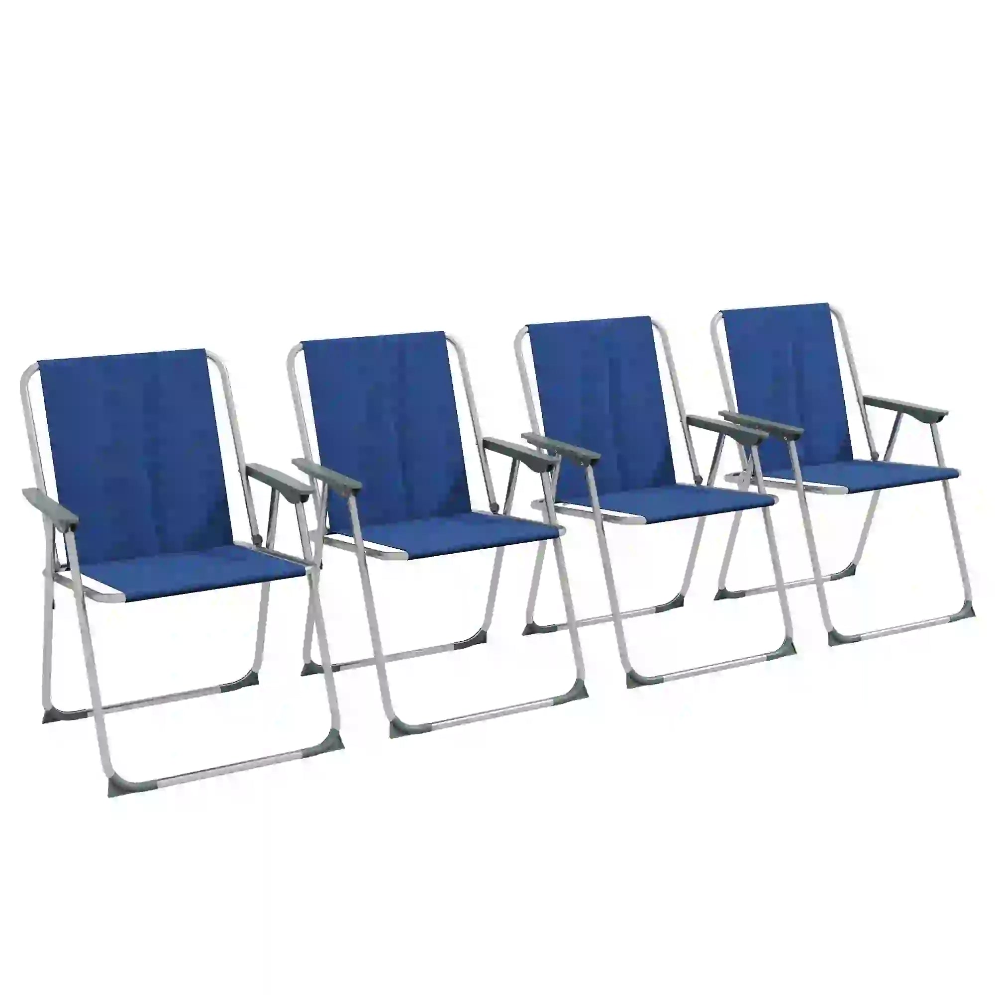 4 Pack Folding Camping Chairs, Oxford Fabric, Dark Blue Patio Chairs at Gallery Canada