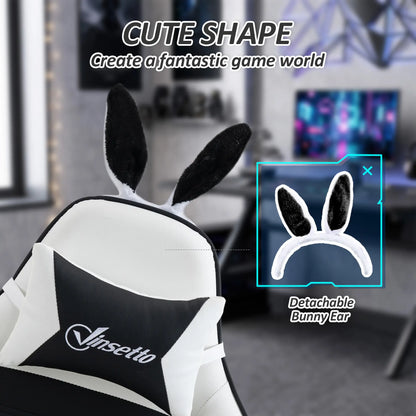 Racing Gamer Chair, PU Leather with Footrest, Headrest, Lumbar Support, Black Video Game Chairs at Gallery Canada