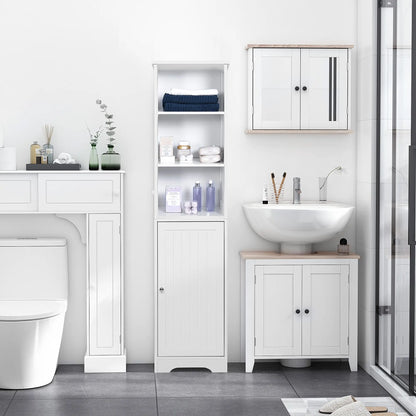 Tall Bathroom Storage Cabinet, Adjustable Shelf, 3 Open Shelves, White Bathroom Cabinets at Gallery Canada