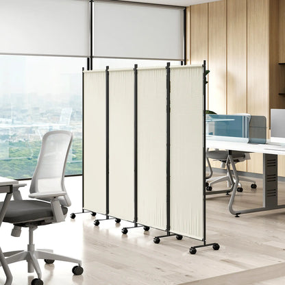 Folding Room Divider with Wheels, Privacy Screen, 5.6ft Tall Side Awnings at Gallery Canada