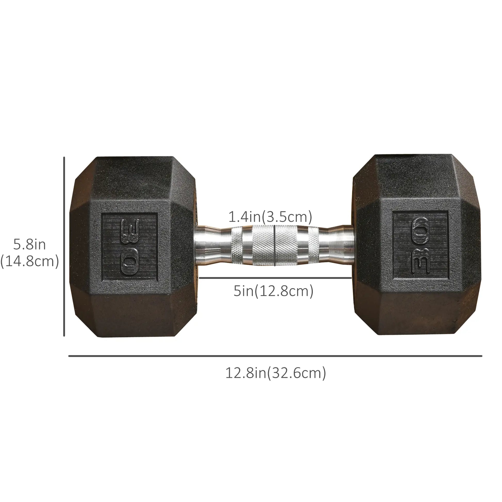 Rubber Dumbbells Weight Set, 60lbs Total, 30lbs Each, Black Dumbbells & Barbells at Gallery Canada