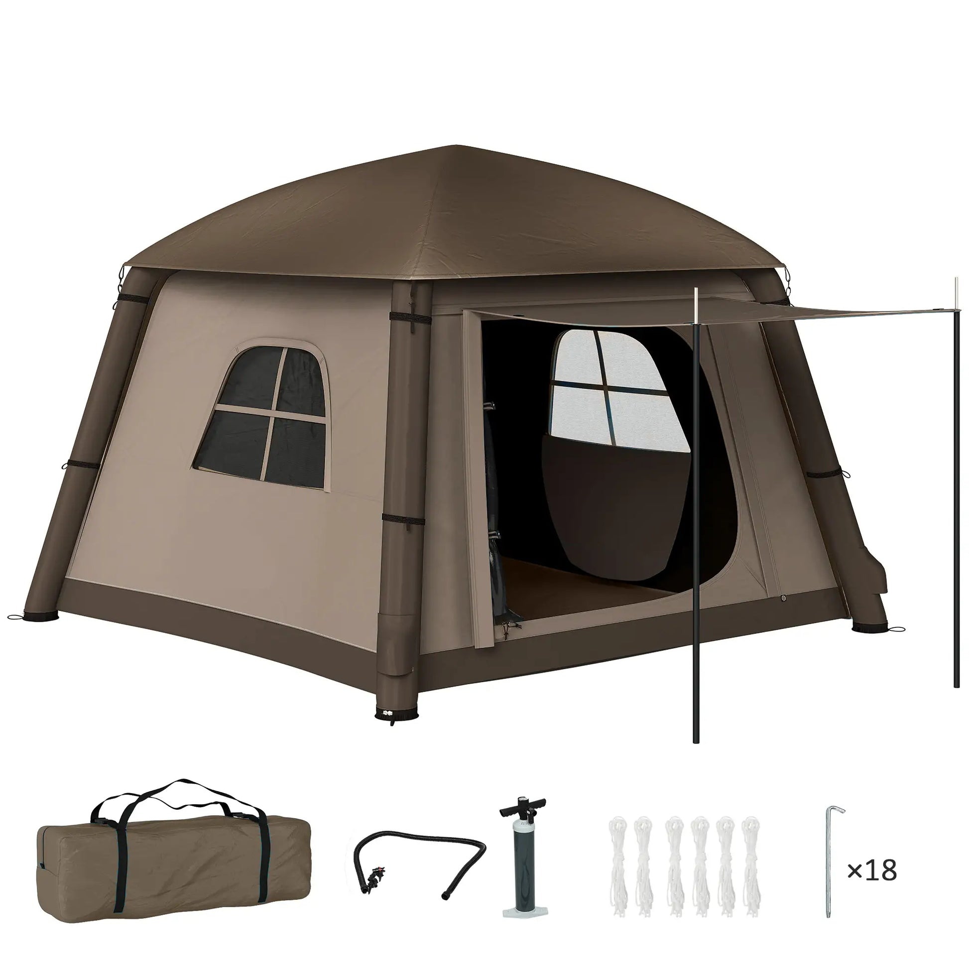 Inflatable Camping Tent, 1-2 Person, Khaki and Brown Camping Tents at Gallery Canada