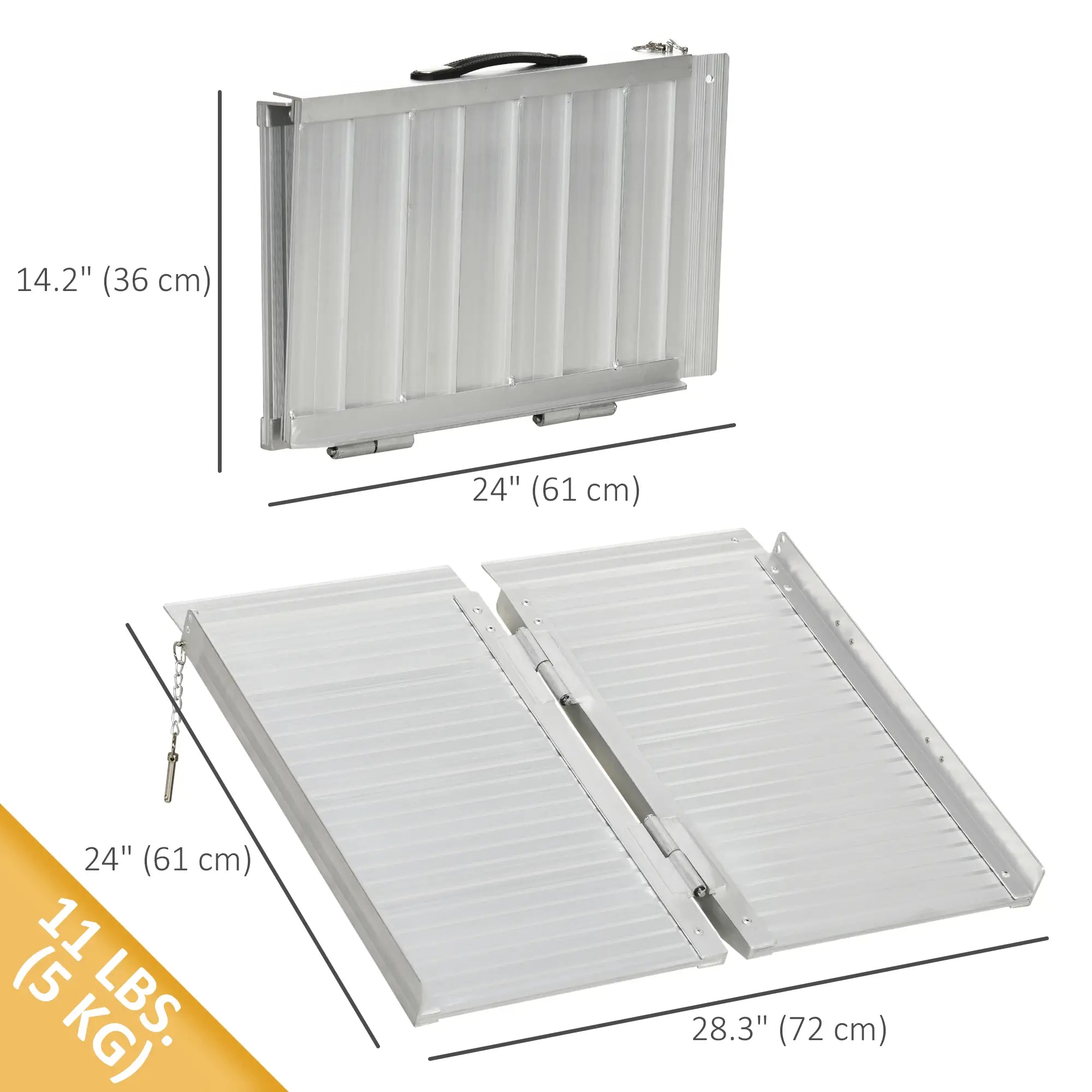 Textured Aluminum Folding Wheelchair Ramp, 2', Portable Threshold Ramp Knee Walker & Wheelchair Ramps at Gallery Canada