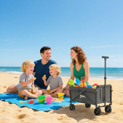 Small Collapsible Garden Cart, Heavy Duty Lawn Wagon, Grey Bike Cargo Trailers at Gallery Canada