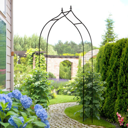 8FT Metal Garden Arch, Decorative Arbor Trellis for Plants, Black Garden Arches at Gallery Canada