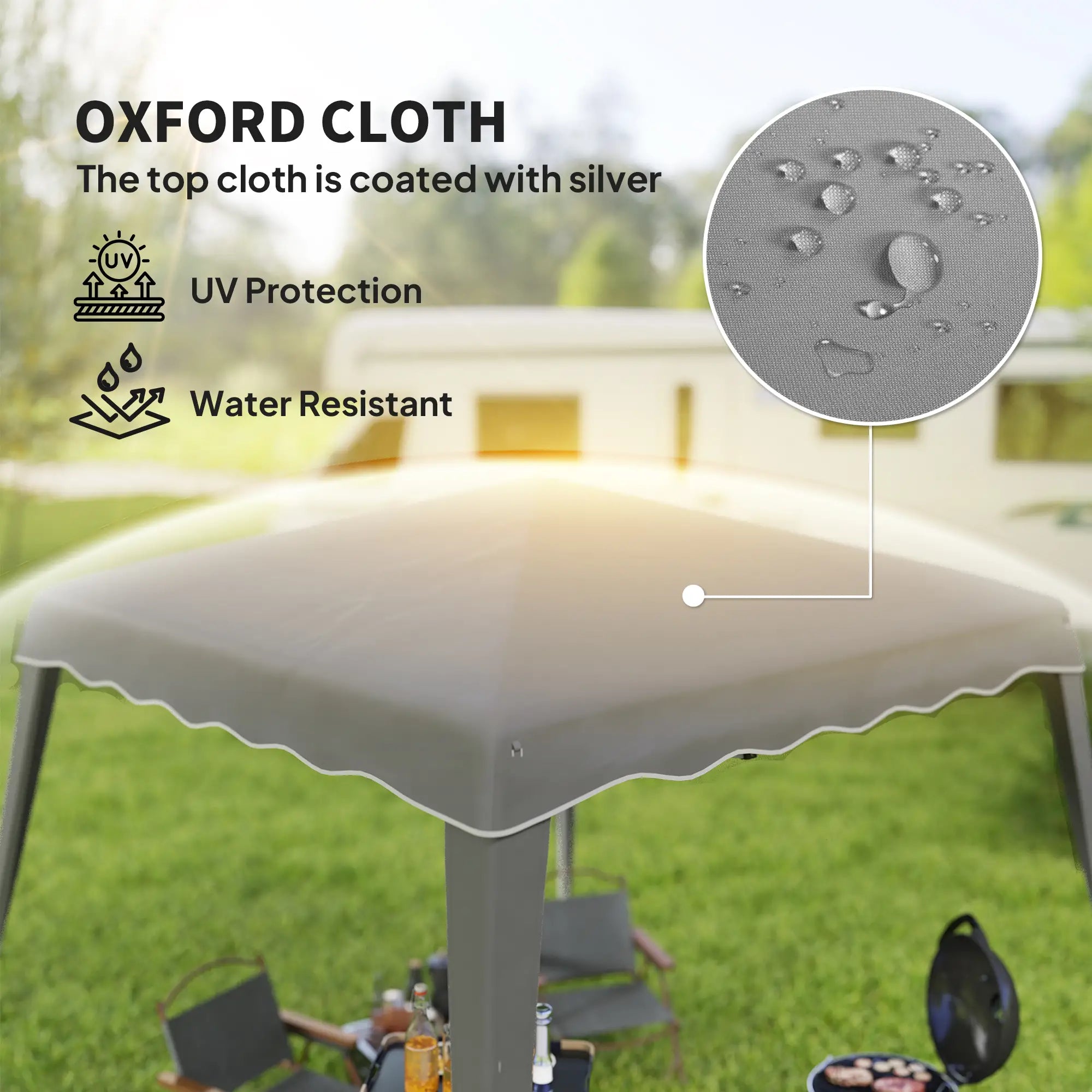 8' x 8' Pop Up Canopy, Foldable Outdoor Tent, Portable With Carrying Bag, Grey Pop Up Canopies at Gallery Canada