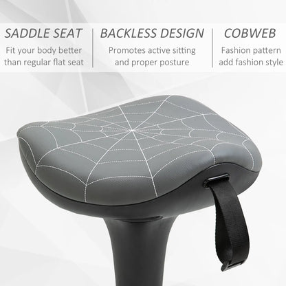 Backless Wobble Stool, Adjustable Standing Desk Chair, Grey Task Chairs at Gallery Canada