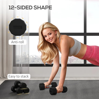 2 x 10lbs Dumbbells Set, Non-Slip Grip, Rubber Covered Weights Dumbbells & Barbells at Gallery Canada