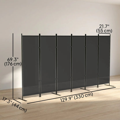 6 Ft Room Divider, Folding Privacy Screen, Charcoal Grey Room Dividers at Gallery Canada