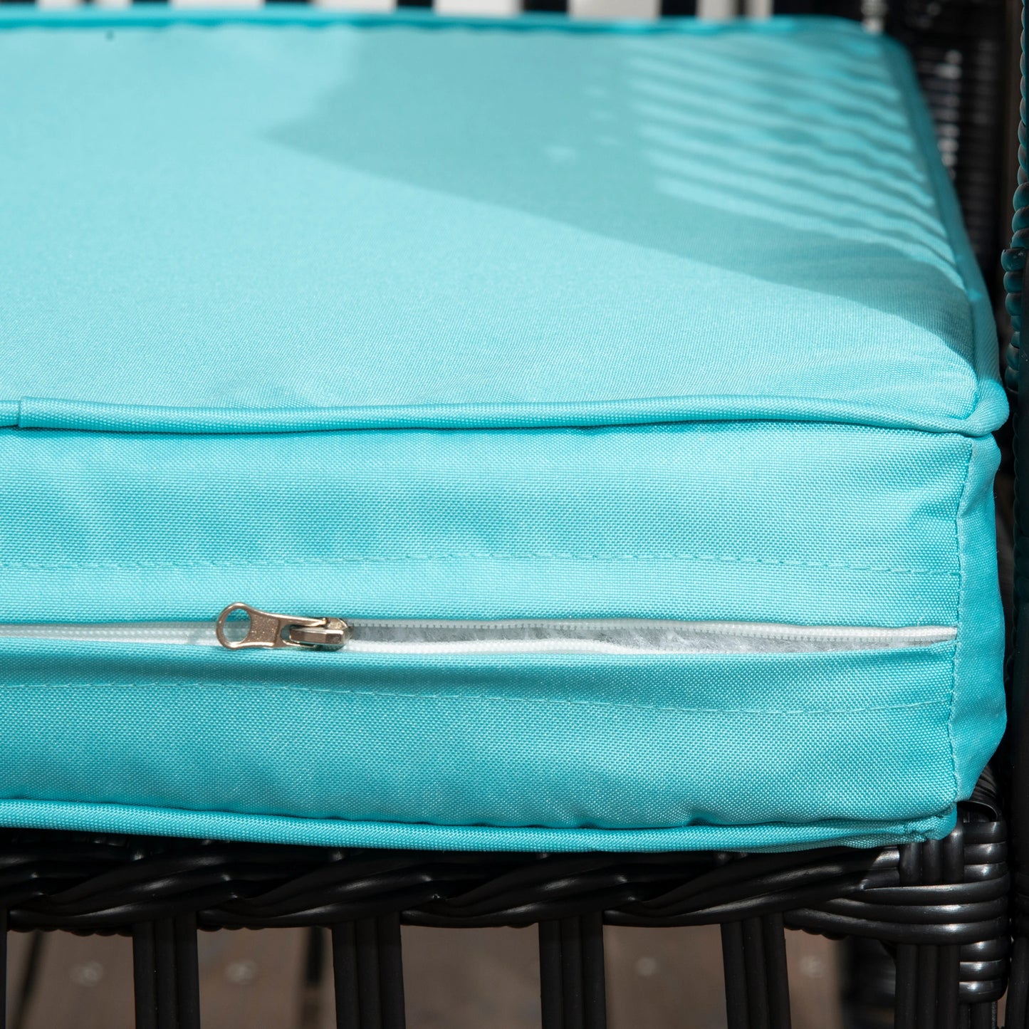 3-Piece Outdoor PE Rattan Rocker Chair Set, 25"x26"x28", Turquoise Green Outdoor Rocking Chairs at Gallery Canada