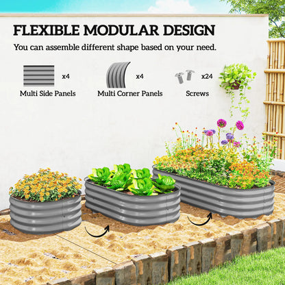 4.9 x 2 x 1ft Galvanized Raised Garden Bed, Metal Planter Box, Silver Galvanized Planter Boxes at Gallery Canada