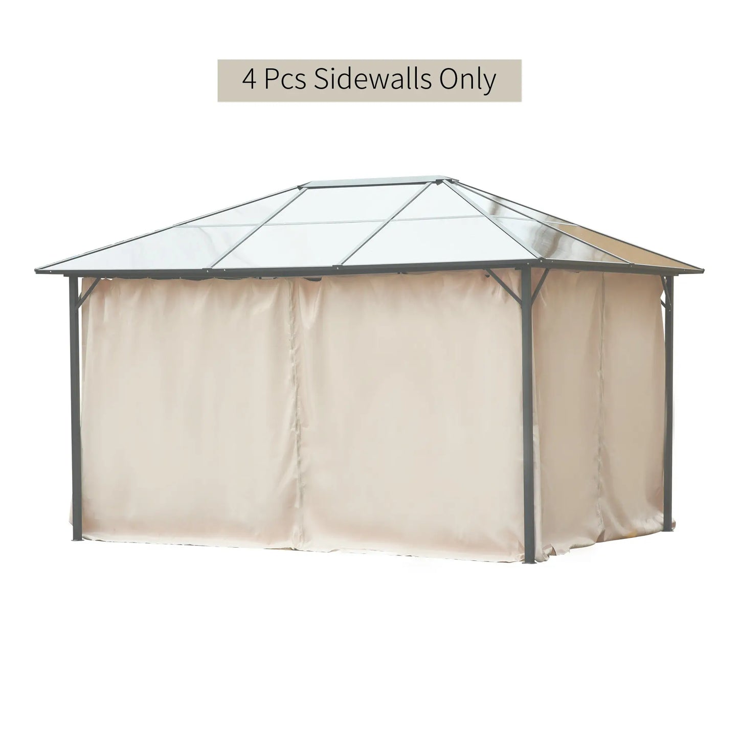 10' x 12' Gazebo Sidewall Set, 4 Panels, Hooks/C-Rings, Beige Gazebo Sidewalls at Gallery Canada