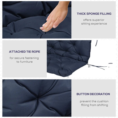2 Seater Garden Bench Cushion, Thick Outdoor Non-Slip, 52" x 43" x 4", Navy Blue Patio Chair Cushions at Gallery Canada