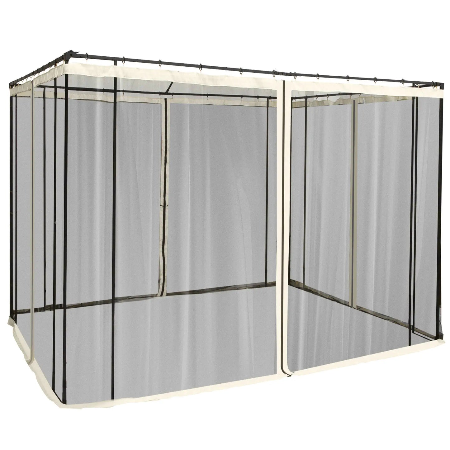 Replacement Mosquito Netting, 10' x 10', Cream White, Black Gazebo Sidewalls Black, Cream White at Gallery Canada