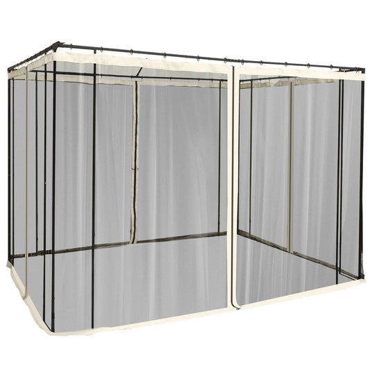 Replacement Mosquito Netting, 10' x 10', Cream White, Black Gazebo Sidewalls Black, Cream White at Gallery Canada