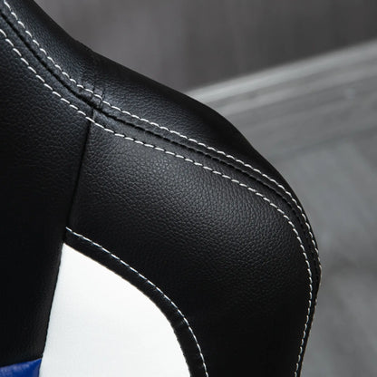 Racing Gaming Chair, PU Leather, Adjustable Height, Flip Up Armrest, Blue Video Game Chairs at Gallery Canada