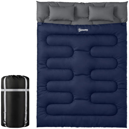 Queen Size Double Sleeping Bag For Adults, Cold Weather, Blue Camping Cots Dark Blue, Grey at Gallery Canada