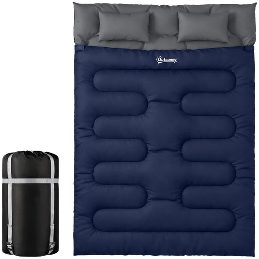 Queen Size Double Sleeping Bag For Adults, Cold Weather, Blue Camping Cots Dark Blue, Grey at Gallery Canada