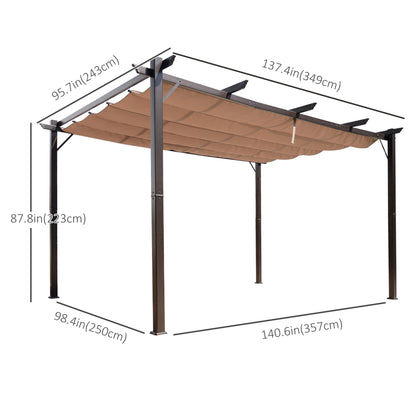 10' x 13' Aluminum Pergola, Outdoor Garden Gazebo, Brown Pergolas at Gallery Canada