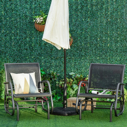 Patio Glider Set, 2 Outdoor Chairs, Breathable Mesh Seat, Black Outdoor Gliders at Gallery Canada