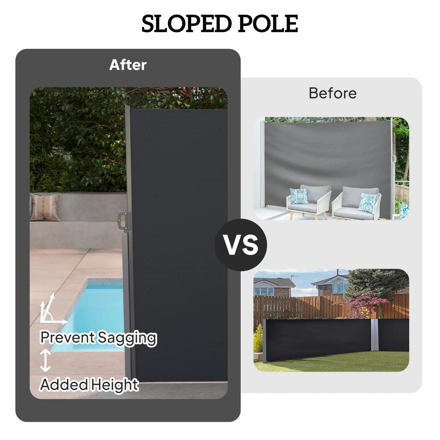 Retractable Double Side Awning, 79"x236", Charcoal Grey Retractable Side Awning at Gallery Canada