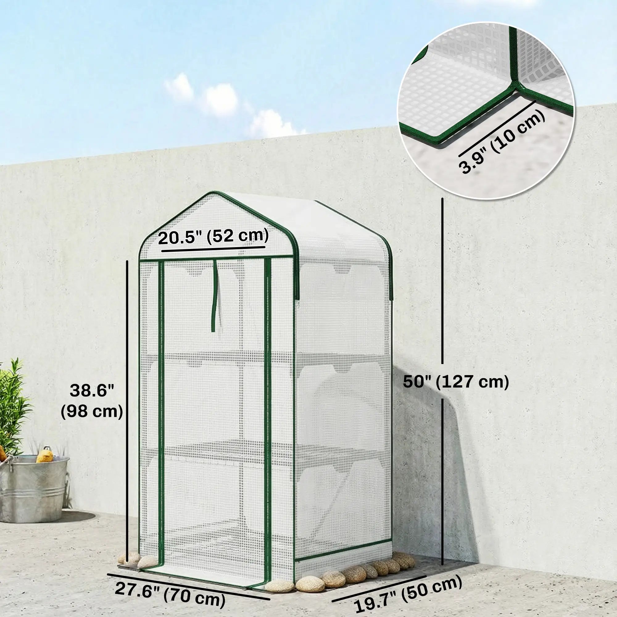 Mini Greenhouse With Screen Roof, 27.6