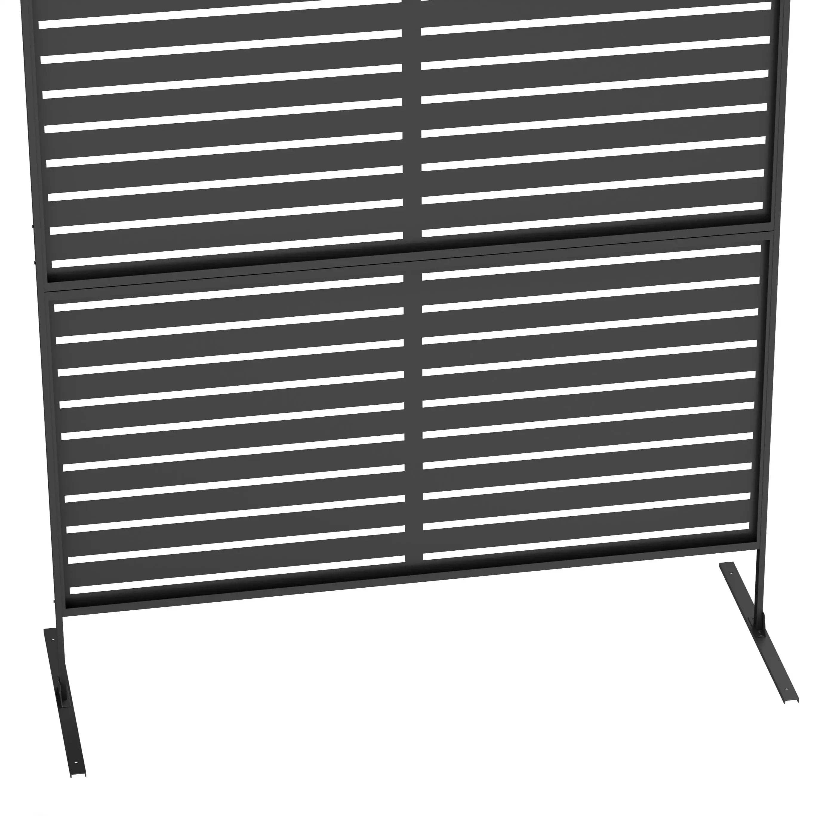 Decorative Outdoor Privacy Panel, Freestanding Metal Divider, Black Side Awnings at Gallery Canada