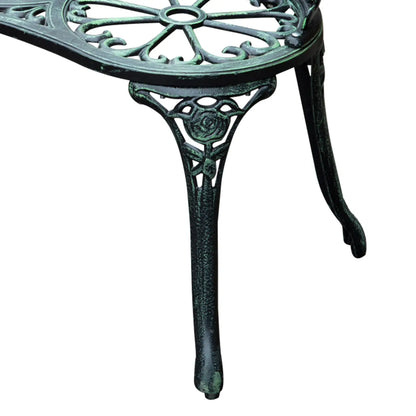 40" Outdoor Garden Bench, Cast Aluminum Antique Rose, Green Outdoor Benches at Gallery Canada