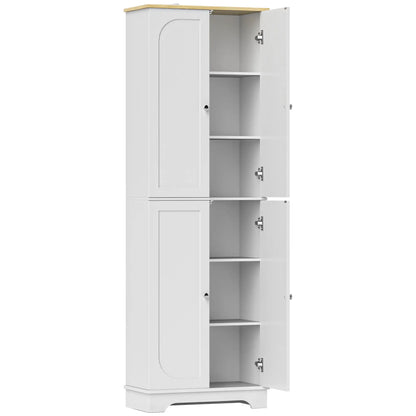 72" Tall Pantry Cabinet, Adjustable Shelves, 4 Doors, White Storage Cabinets at Gallery Canada