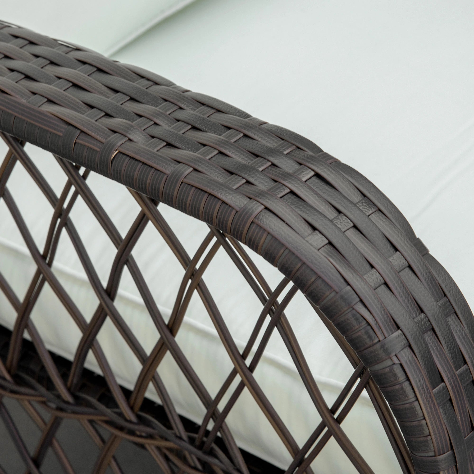 Rattan Rocking Chair, Outdoor Wicker Patio Furniture with Cushions, Cream White Outdoor Rocking Chairs at Gallery Canada