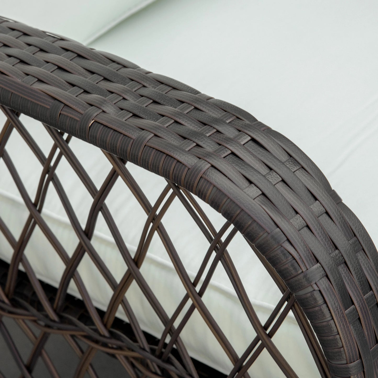 Rattan Rocking Chair, Outdoor Wicker Patio Furniture with Cushions, Cream White Outdoor Rocking Chairs at Gallery Canada