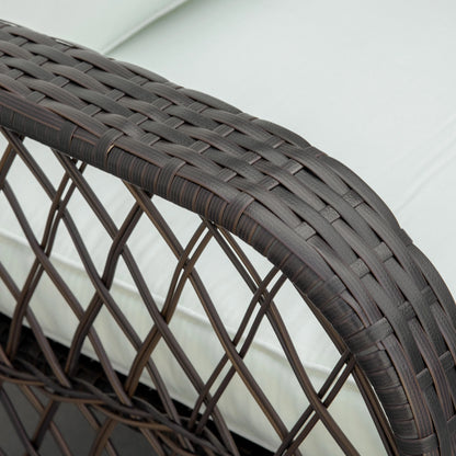 Rattan Rocking Chair, Outdoor Wicker Patio Furniture with Cushions, Cream White Outdoor Rocking Chairs at Gallery Canada