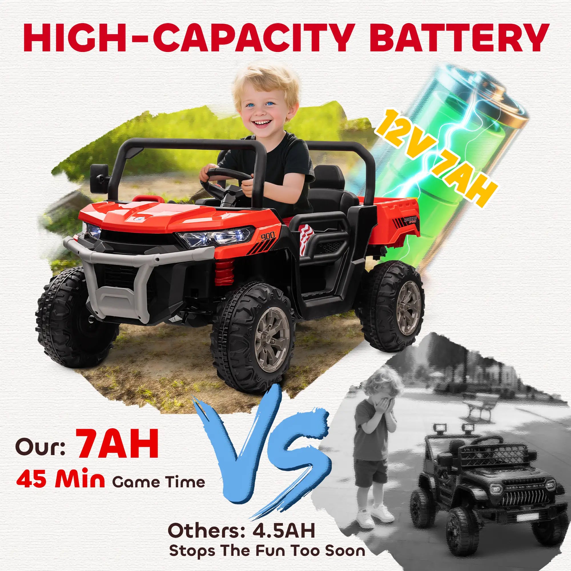 12V Ride On Car, Electric Bucket, Two-Seater, Shovel, Remote Control, Red Electric Toy Cars at Gallery Canada