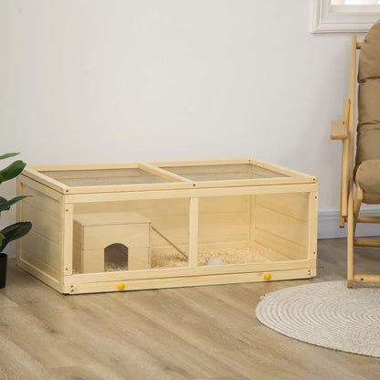Small Animals Hutch With Sliding Tray, Play House, Natural Wood Hamster Cages at Gallery Canada
