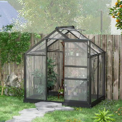 Greenhouse Garden, PC Board with Sliding Door, 6.2' x 4.3' x 6.6', Grey Walk In Greenhouses at Gallery Canada